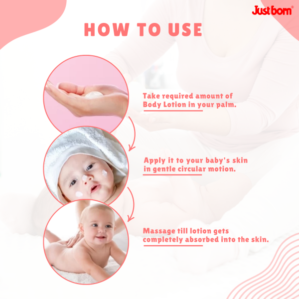 Just Born Baby Moisturizing Lotion 200ml | Rich in Shea Butter, Aloe Vera & Vitamin E | For Soft, Smooth & Hydrated Skin | Gentle Cream for Face, Body & Sensitive Skin | Perfect for Babies & Toddlers (0-2 Years)