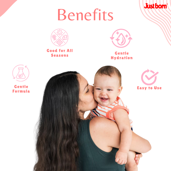 Just Born Baby Moisturizing Lotion 200ml | Rich in Shea Butter, Aloe Vera & Vitamin E | For Soft, Smooth & Hydrated Skin | Gentle Cream for Face, Body & Sensitive Skin | Perfect for Babies & Toddlers (0-2 Years)