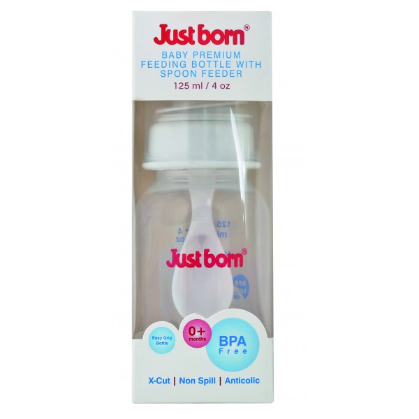 Just Born® Premium Feeding Bottle With Sipper Spout And Spoon 4Oz / 150ML 