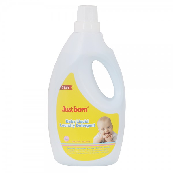 Just Born Baby Liquid Detergent 1000 ml | Soft & Gentle Wash for Baby Bottles, Clothes, Towels & Blankets | Powerful Stain & Odor Removal | Biodegradable & Eco-Friendly Formula