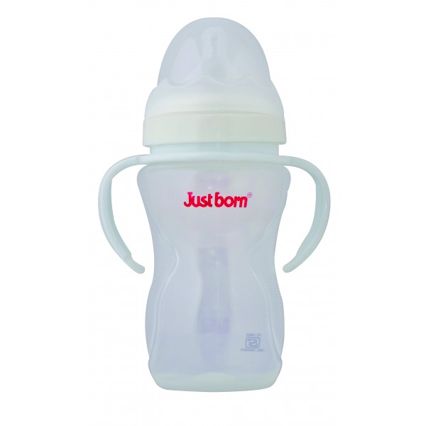 Just Born® Premium 2 in 1 Wide Neck Bottle & Soft Sipper With Handle 10Oz / 300Ml