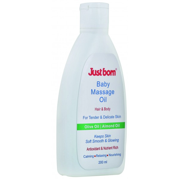 Just Born® Hair & Body Massage Oil - 200 ML - Olive Oil + Almond Oil