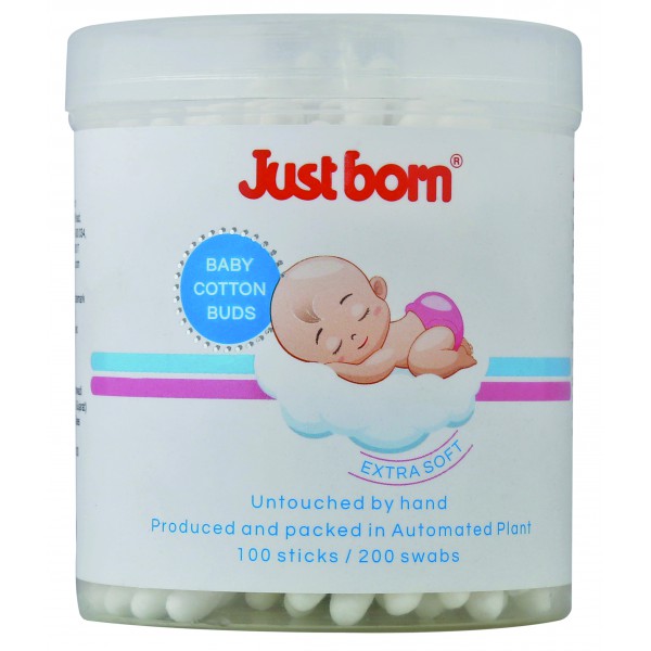 Just Born® Baby Sterile Cotton Buds 100 sticks / 200 swabs